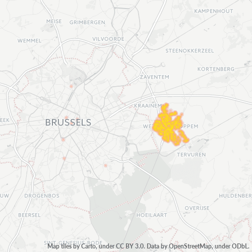 Heatmap voor postcode 1970
