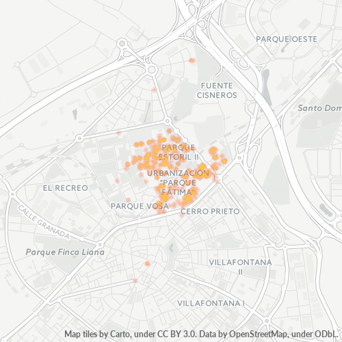 28932 Mapa de calor de densidad empresarial