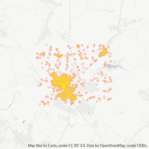 6800 Heatmap over forretningstæthed