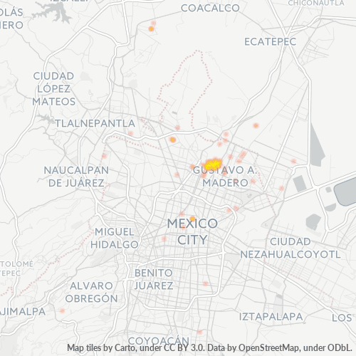 07070 Mapa de calor de densidad empresarial