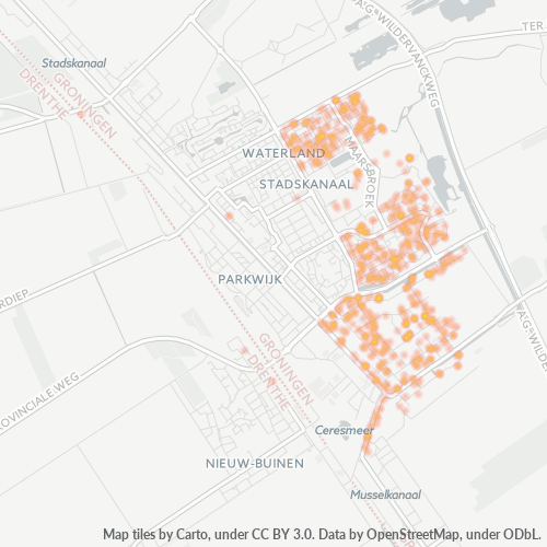 Heatmap voor postcode 9502