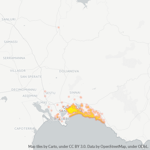 09045 Mappa di concentrazione per la densità di aziende