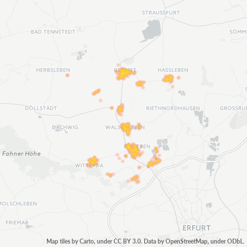Heatmap für plz 99189