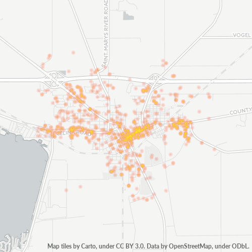 45885 Business Density Heatmap