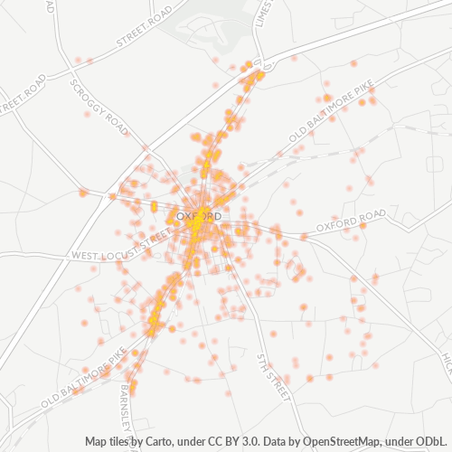 19363 Business Density Heatmap