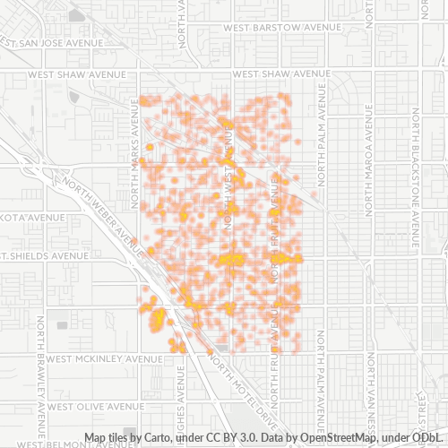 93705 Business Density Heatmap