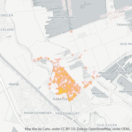Heatmap voor postcode 3601