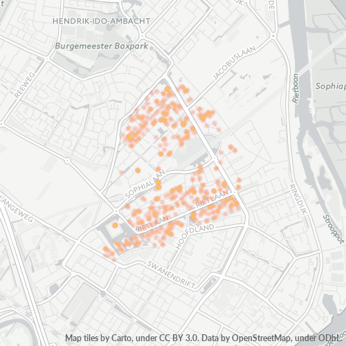 Heatmap voor postcode 3344