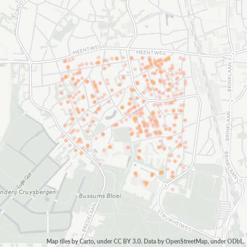Heatmap voor postcode 1406