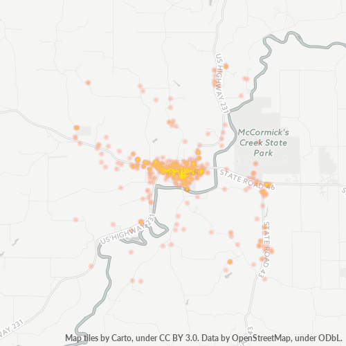 47460 Business Density Heatmap