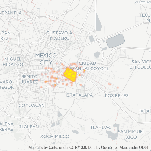 08500 Mapa de calor de densidad empresarial