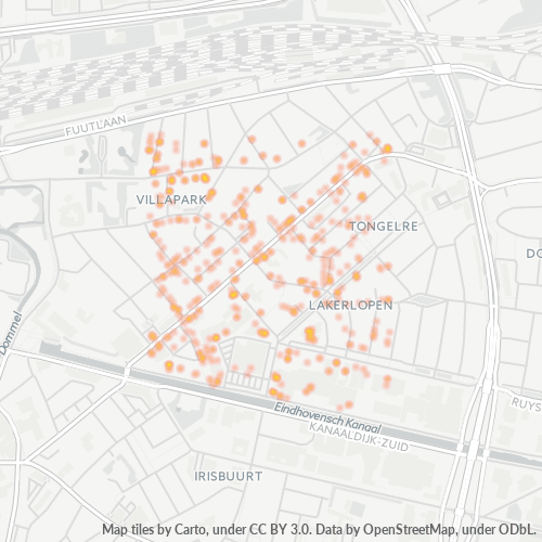Heatmap voor postcode 5613