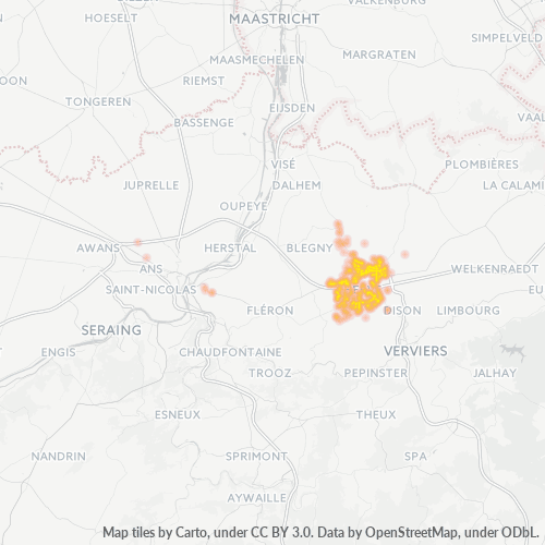 Carte de chaleur pour code postal 4651