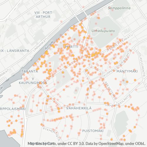 20810 Yritystiheys lämpökarttana