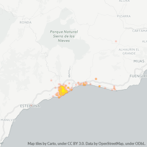 Mapa de calor para código postal 29670