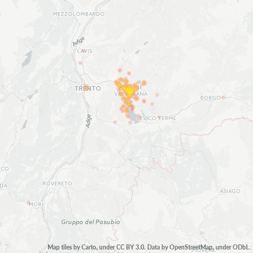 Mappa di calore per cap 38057