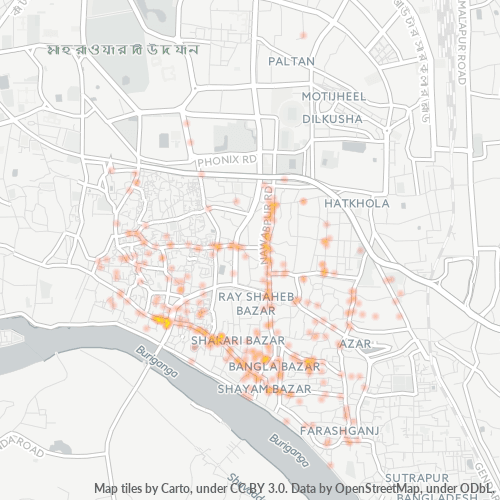1100 ব্যবসার ঘনত্ব হিটম্যাপ