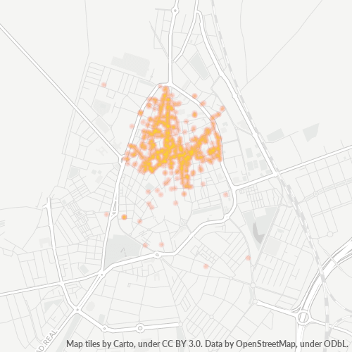 Mapa de calor para código postal 13003
