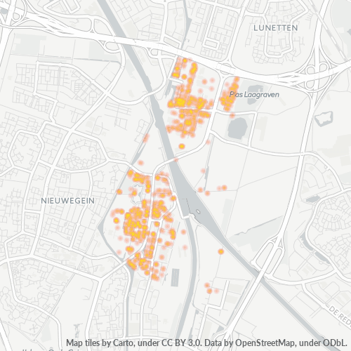 Heatmap voor postcode 3439