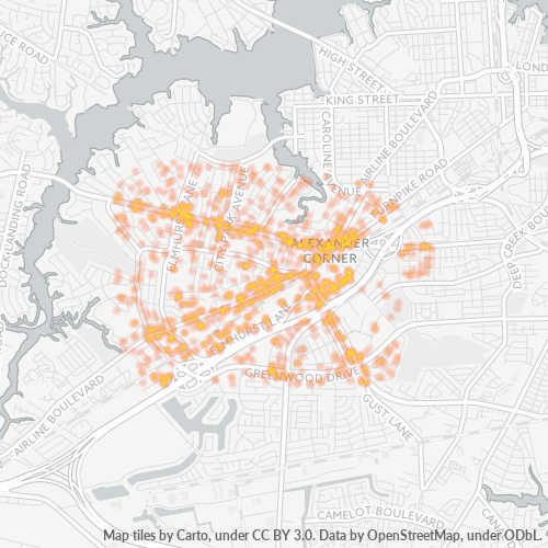 23701 Business Density Heatmap