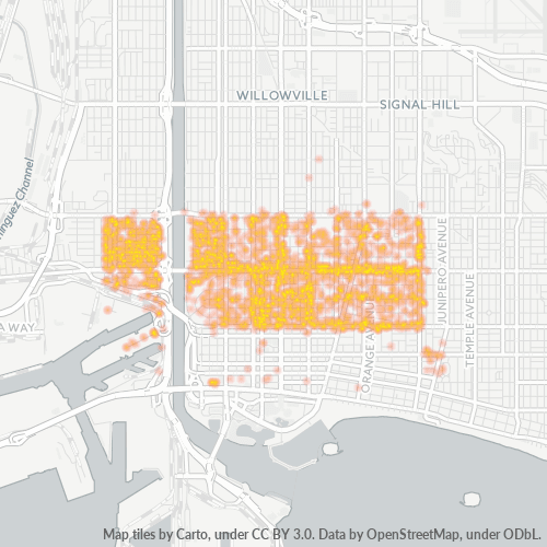 90813 Business Density Heatmap