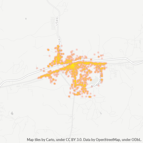 87301 Business Density Heatmap