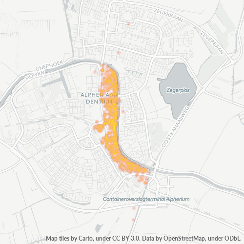 Heatmap voor postcode 2405