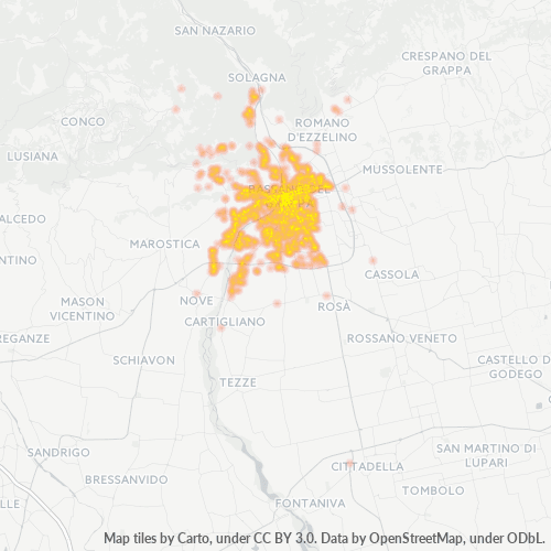Mappa di calore per cap 36061