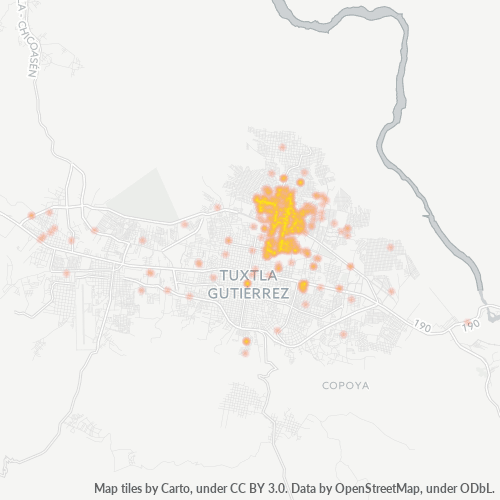 29010 Mapa de calor de densidad empresarial