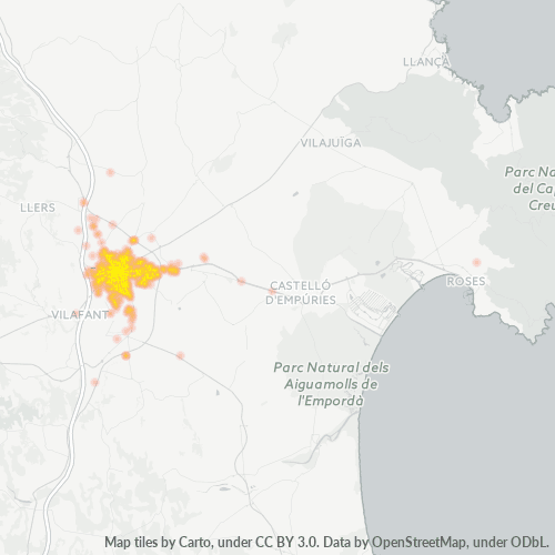 Mapa de calor para código postal 17600