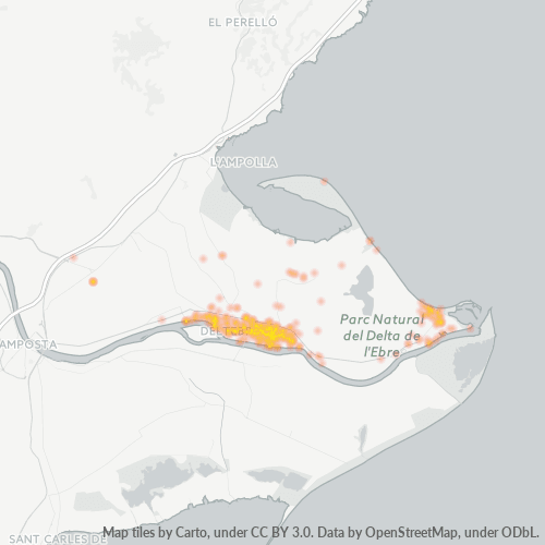 Mapa de calor para código postal 43580