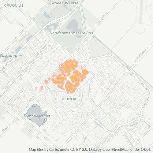 Heatmap voor postcode 2133