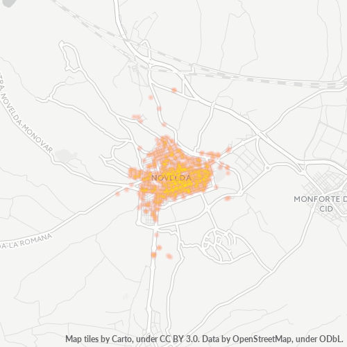 Mapa de calor para código postal 03660