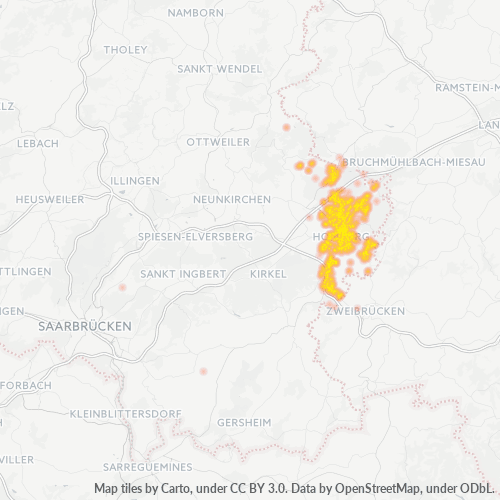 Heatmap für plz 66424