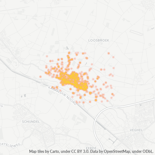 Heatmap voor postcode 5473