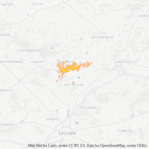 Heatmap voor postcode 3118
