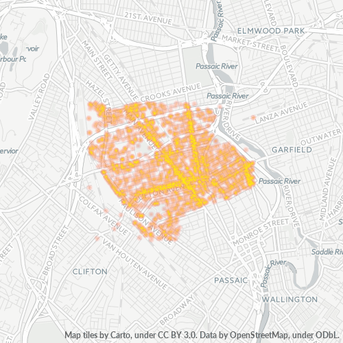 07011 Business Density Heatmap