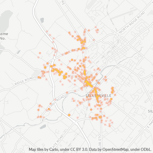 18960 Business Density Heatmap