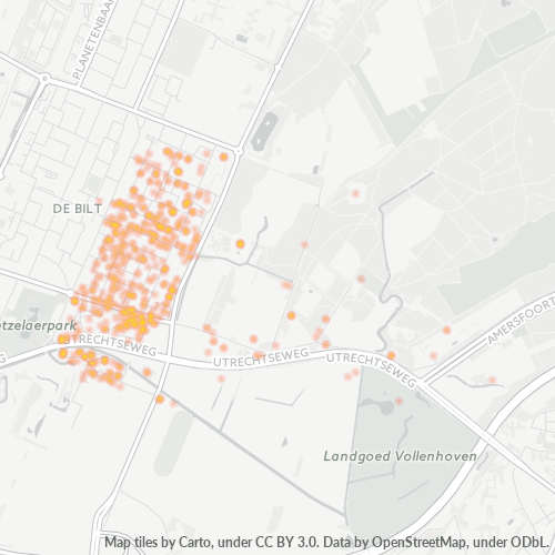 Heatmap voor postcode 3732