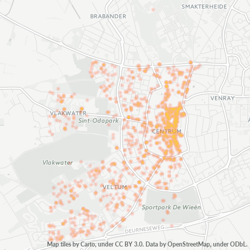 Heatmap voor postcode 5801