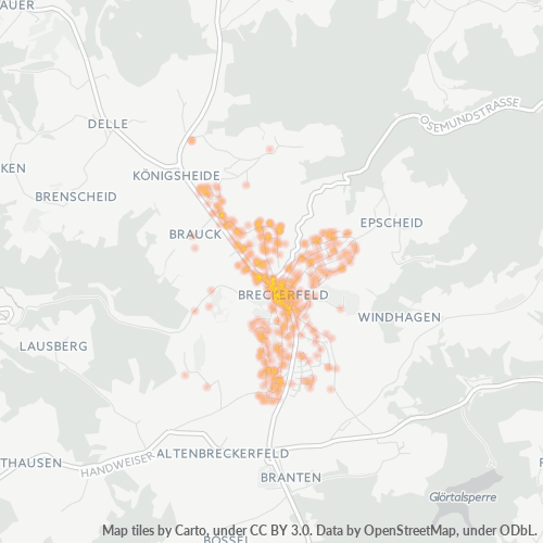 Heatmap für plz 58339