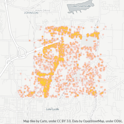 72703 Business Density Heatmap