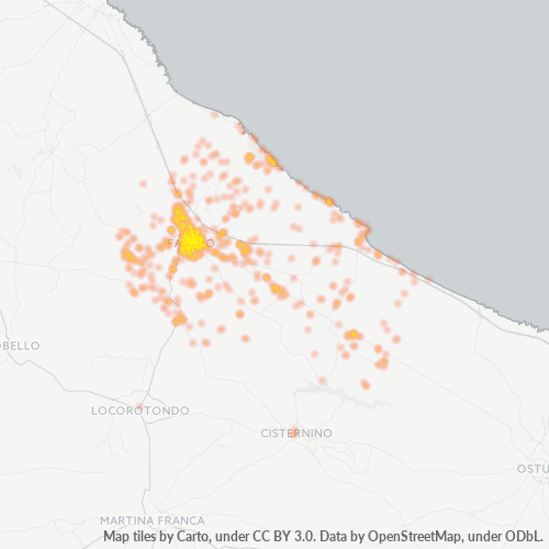 Mappa di calore per cap 72015