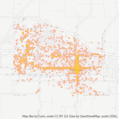 66801 Business Density Heatmap