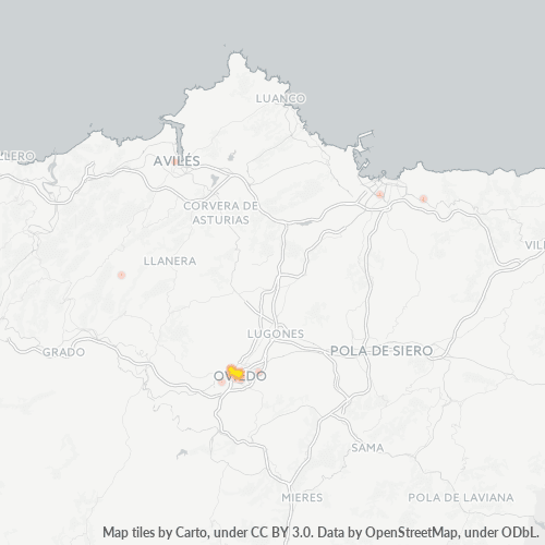 Mapa de calor para código postal 33003