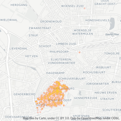 Heatmap voor postcode 5654