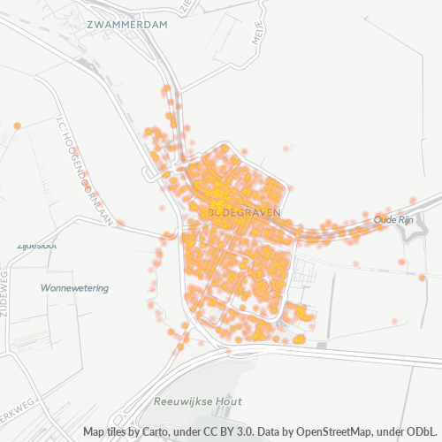 Heatmap voor postcode 2411