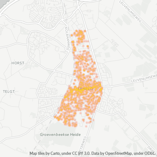 Heatmap voor postcode 3851