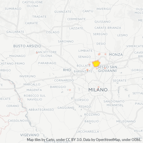 20095 Mappa di concentrazione per la densità di aziende