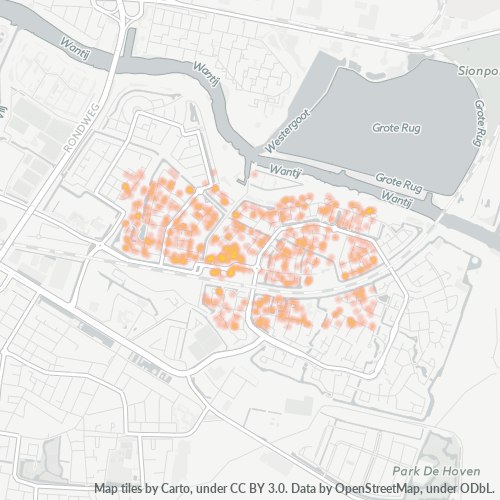 Heatmap voor postcode 3315